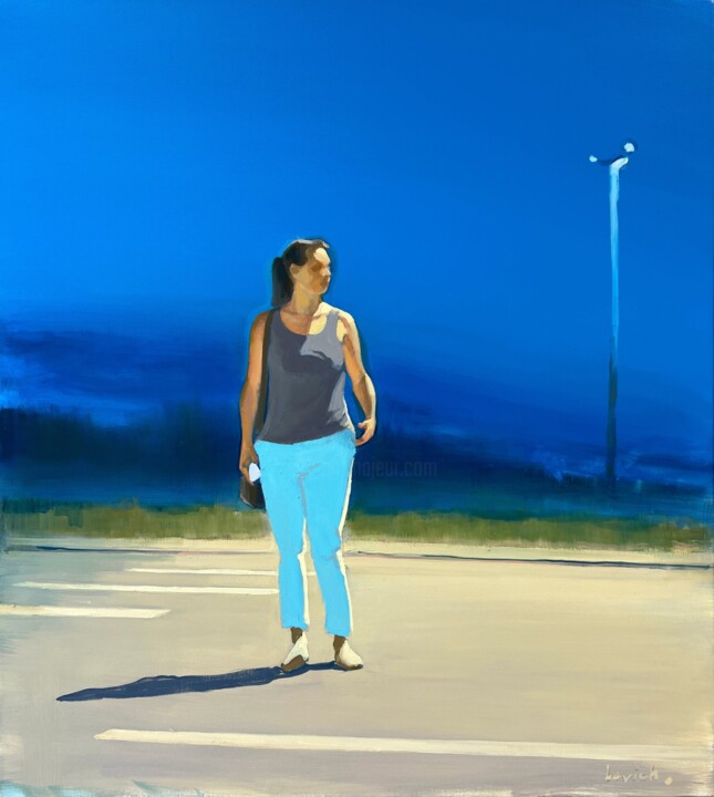 Schilderij getiteld "Road Story" door Alexander Levich, Origineel Kunstwerk, Olie