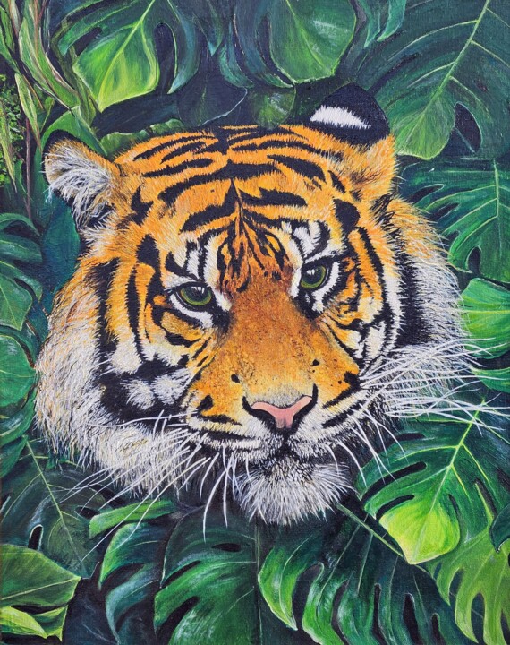 Tiger Malarstwo, 19,7x15,8 in