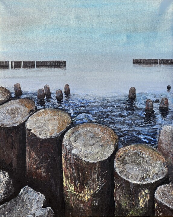 October at the seaside 绘画, 19.7x15.8 in