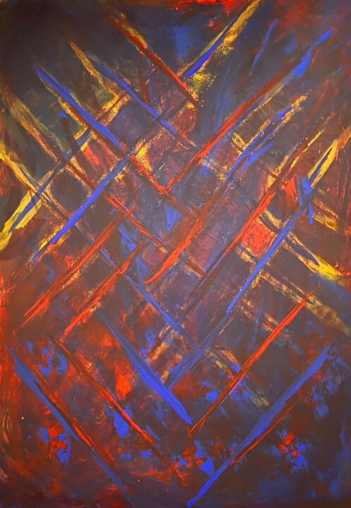 Painting titled "Interweaving of Lig…" by Oleg Strokatyy, Original Artwork, Acrylic