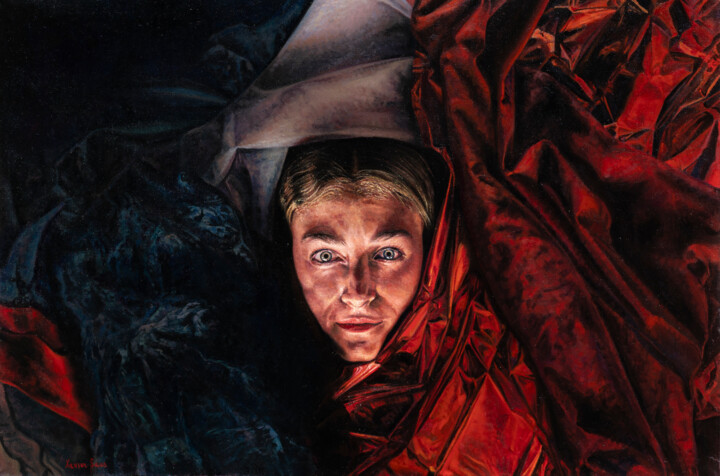 Painting titled "Retrato de Clàudia…" by Xavier Saus I Ortega, Original Artwork, Oil Mounted on Wood Stretcher frame