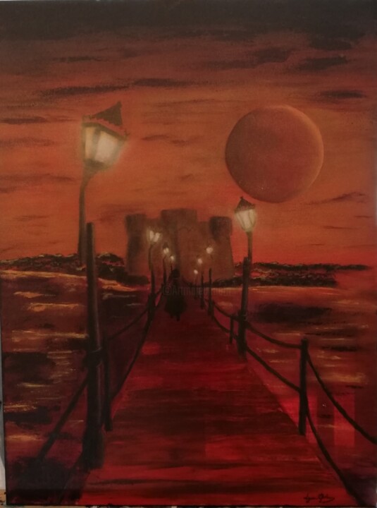 Lune de sang 绘画, 31.5x23.6 in