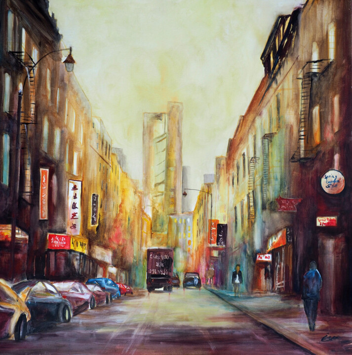 Chinatown 絵画, 31.5x31.5 in
