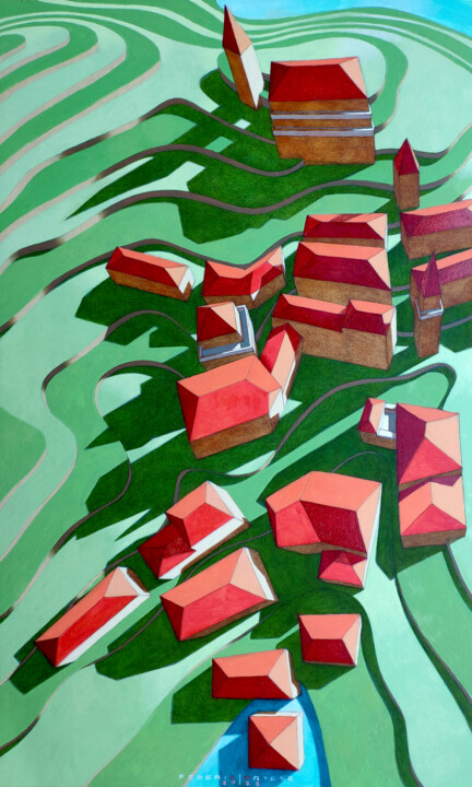 Painting titled "Virtual model 37" by Federico Cortese, Original Artwork, Oil