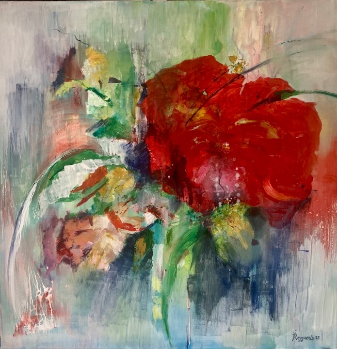 Painting titled ""la vie en rose"" by Isabelle Reygaerts, Original Artwork, Oil Mounted on artwork_cat.