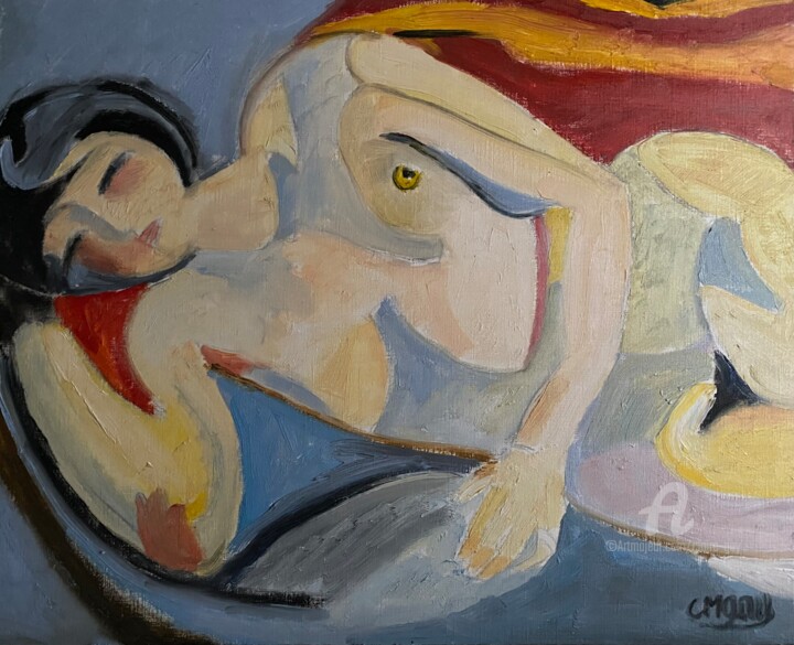 "Nu Cubiste" 绘画, 15x18.1 in