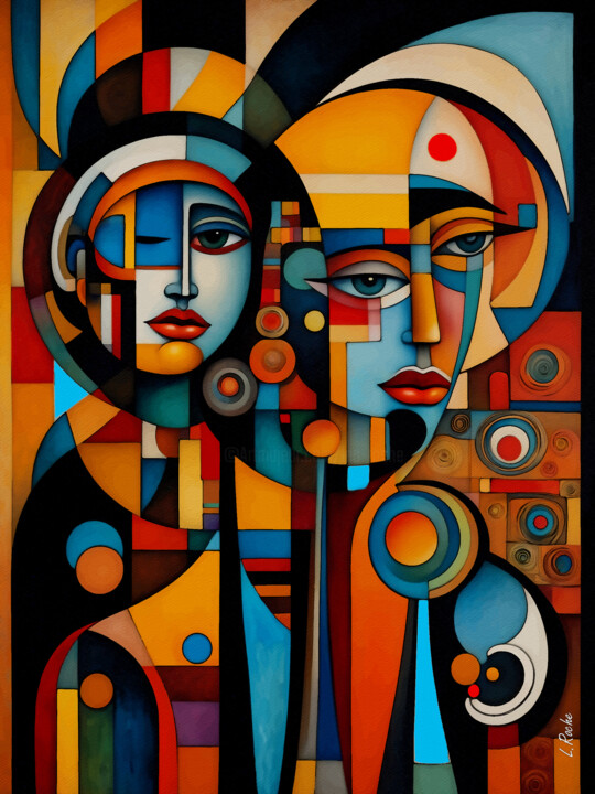 Vecinos Painting, 31.5x23.6 in