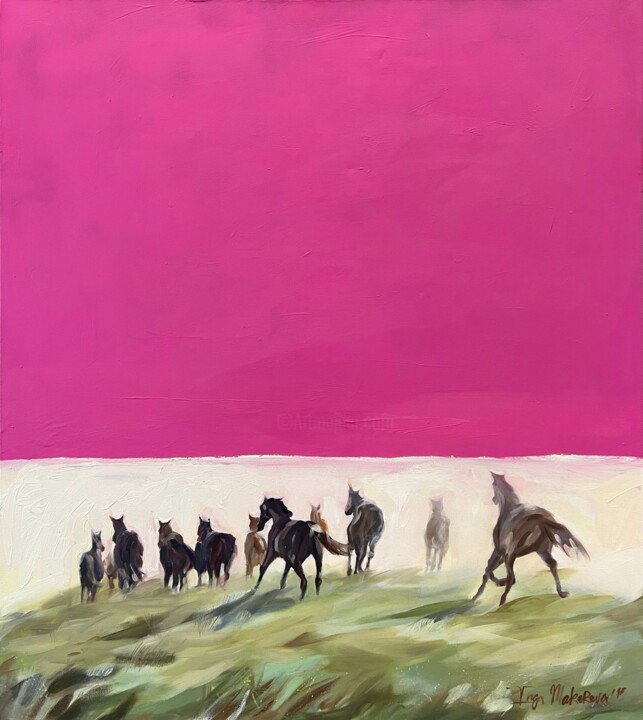 Pink Sky 绘画, 35.4x31.5 in