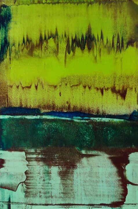 Painting titled "abstrait 2503" by Francis Giroux, Original Artwork, Oil Mounted on Wood Panel