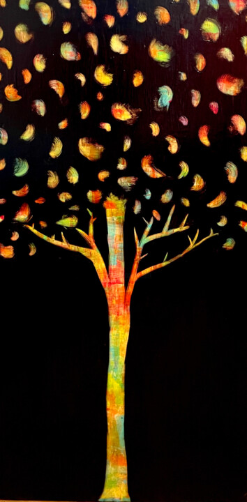 Rainbow tree 绘画, 39.4x19.7 in