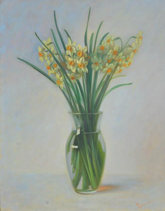 "Daffodils" 绘画, 28x22 in