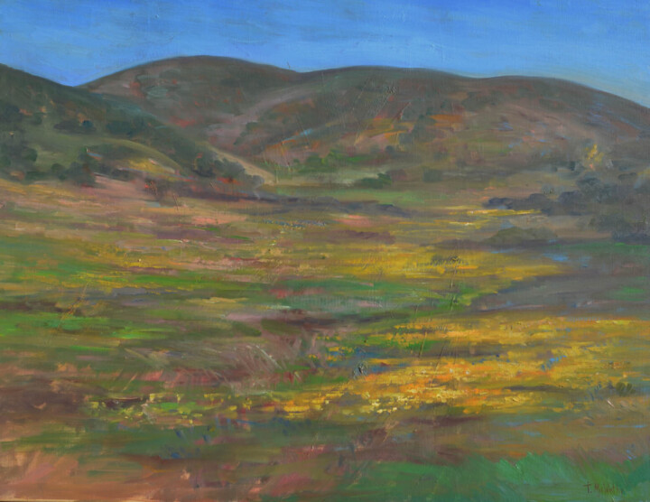 "Californian Hills" 绘画, 24x34 in