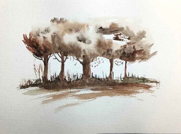 Rhythm of Trees: Etude Painting, 5.7x7.9 in