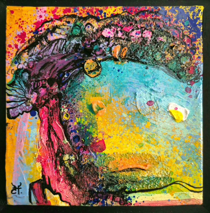 Jaune et rose série 2 Tablo, 7,9x7,9 in