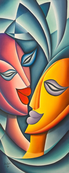 Amore Gioioso Painting, 46.1x18.5 in