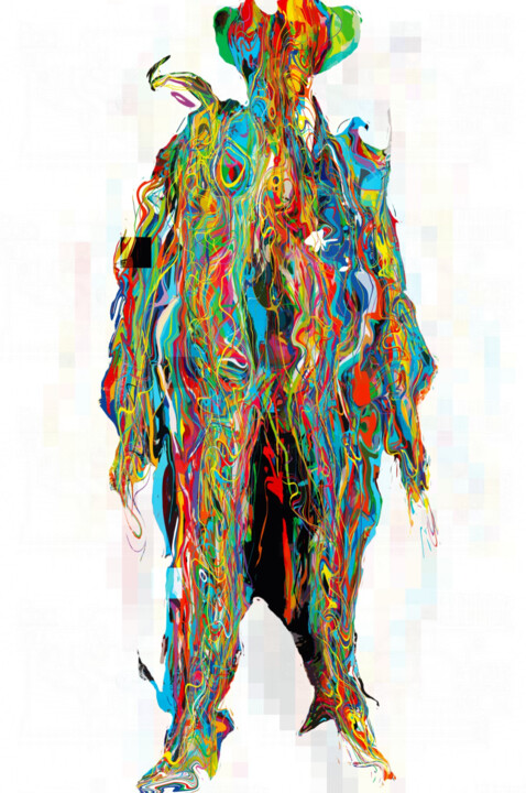 L'Homme QUi File #005 绘画, 47.2x31.5 in