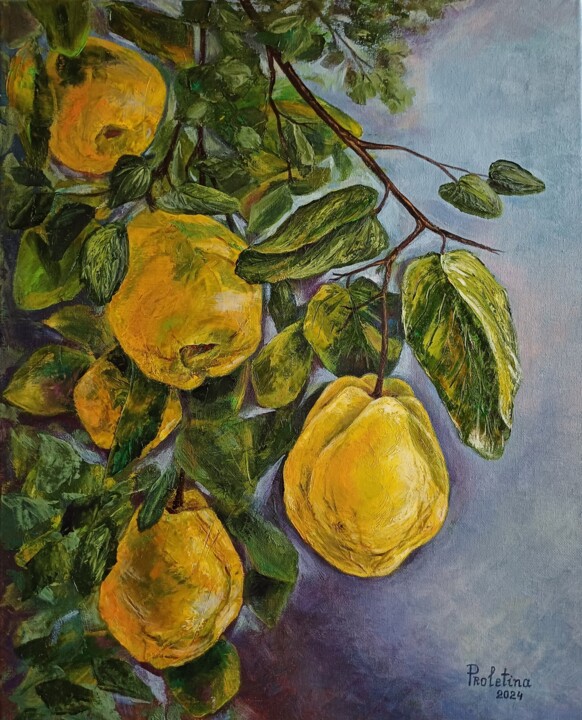 Quinces №4 Painting, 19.7x15.8 in