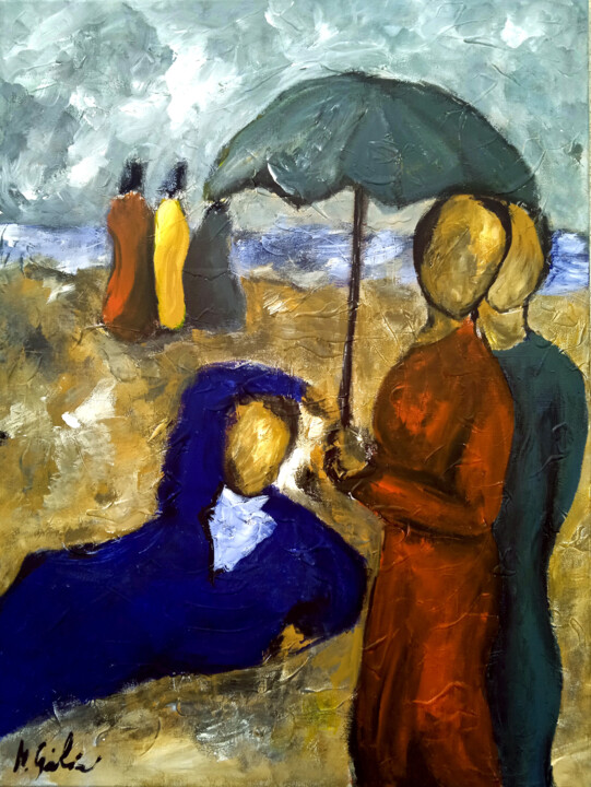 La spiaggia 绘画, 31.5x23.6 in