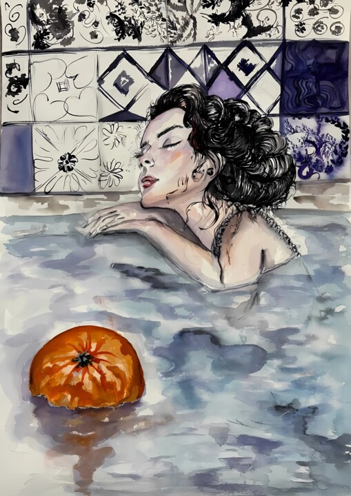Dreaming in Oranges 绘画, 16.5x11.7 in
