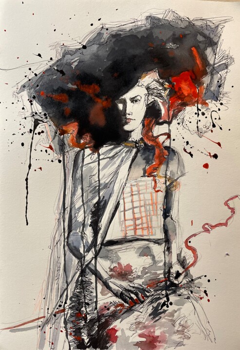 Lady 绘画, 19.7x15.8 in