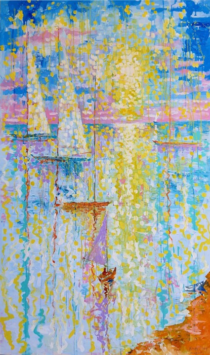 Sun, Sails, Sea Pittura, 66,9x39,4 in