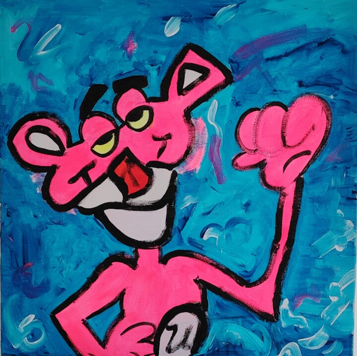 Pink Panthere 绘画, 19.7x19.7 in