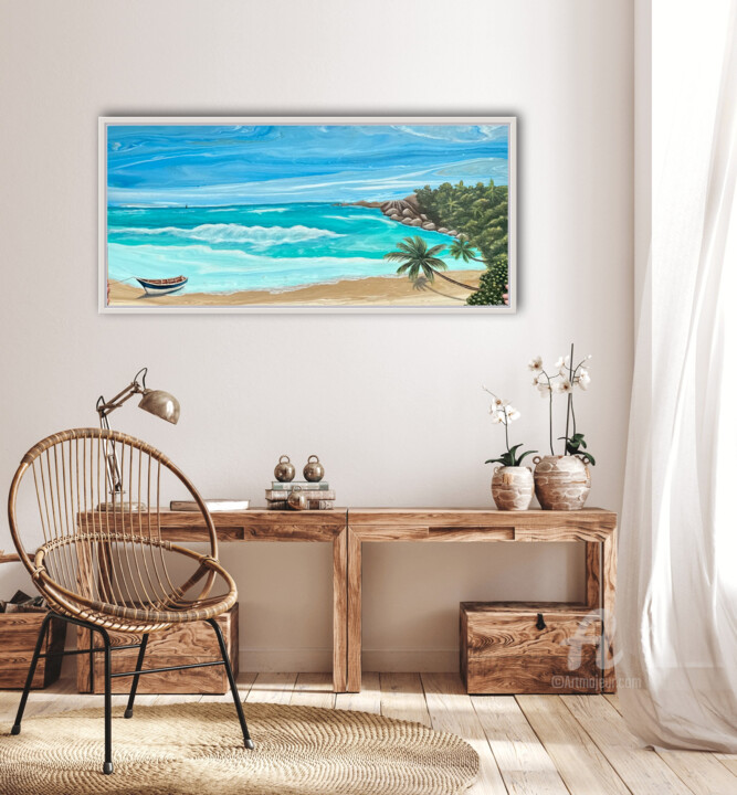 Seychelles 绘画, 22.2x47.8 in