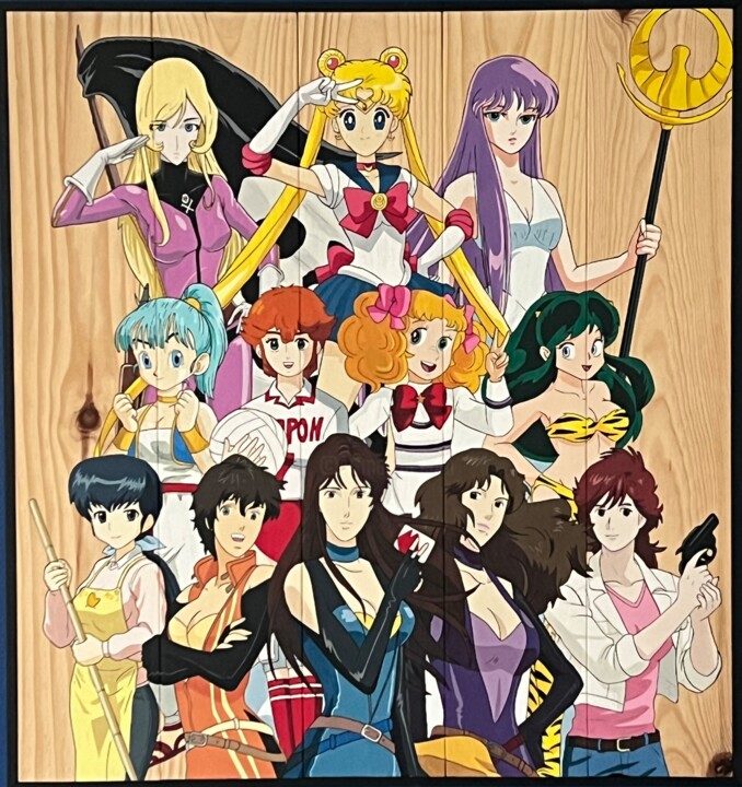Retro Girl Power 绘画, 29.5x27.6 in