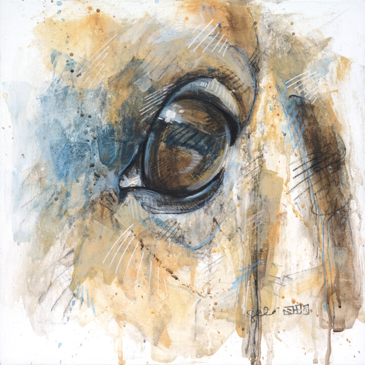 Peinture intitulée "Expression 38t" par Benedicte Gele, Œuvre d'art originale, Acrylique Monté sur Châssis en bois