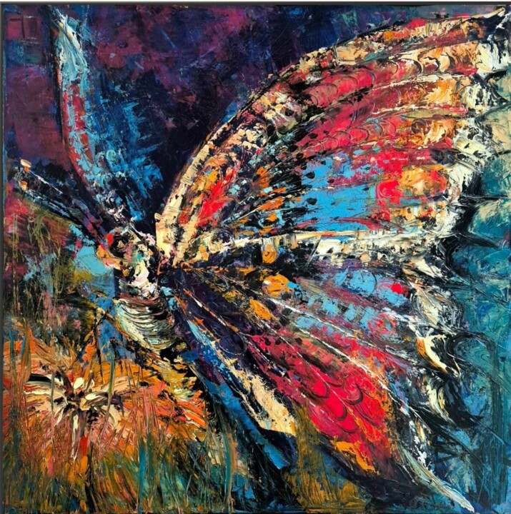 BUTTERFLY III 绘画, 27.6x27.6 in
