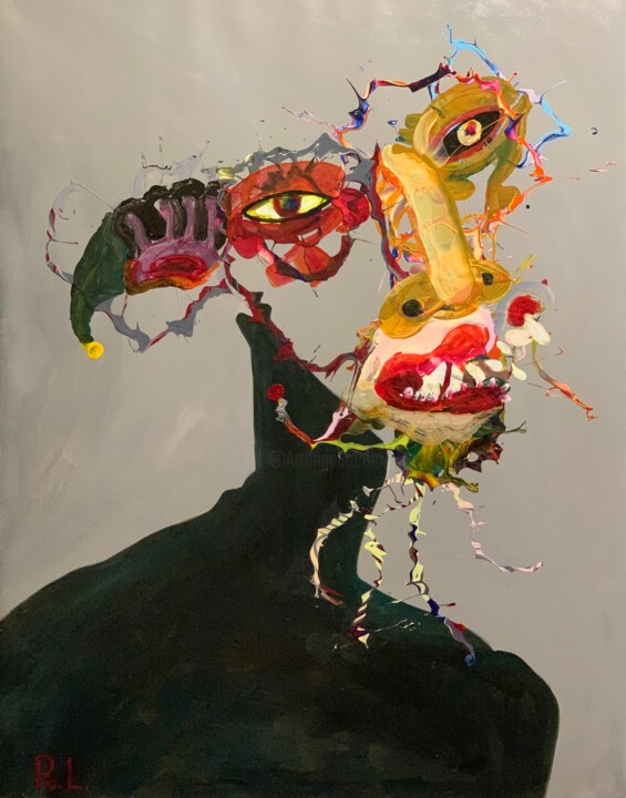 Face. Spline Wrap. 绘画, 44.2x35.4 in