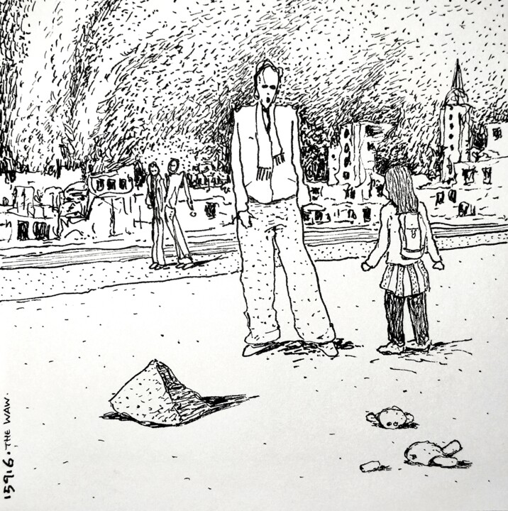 The war Tekening, 5,9x5,9 in