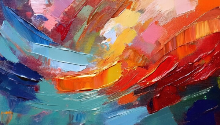 Digital Arts titled "Vibrant Oil Paintin…" by Jacek Dudziński, Original Artwork, AI generated image