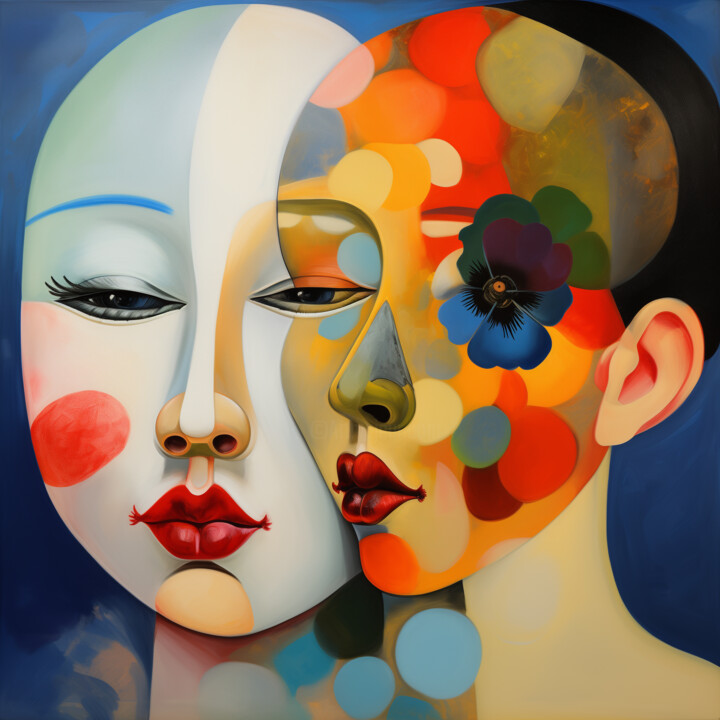 Surreal Harmony: Bold Colors and Floral Fantasy 数字艺术