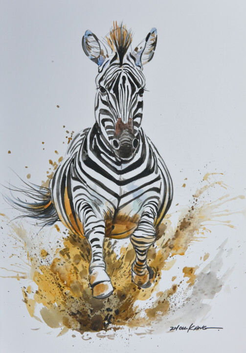 Zebra 1 绘画, 15.8x11.8 in