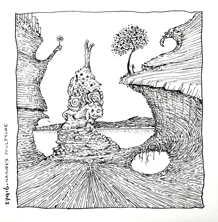 Nature's sculpture Tekening, 5,9x5,9 in