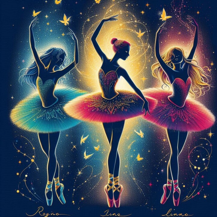 Bailarinas trio 1 数字艺术