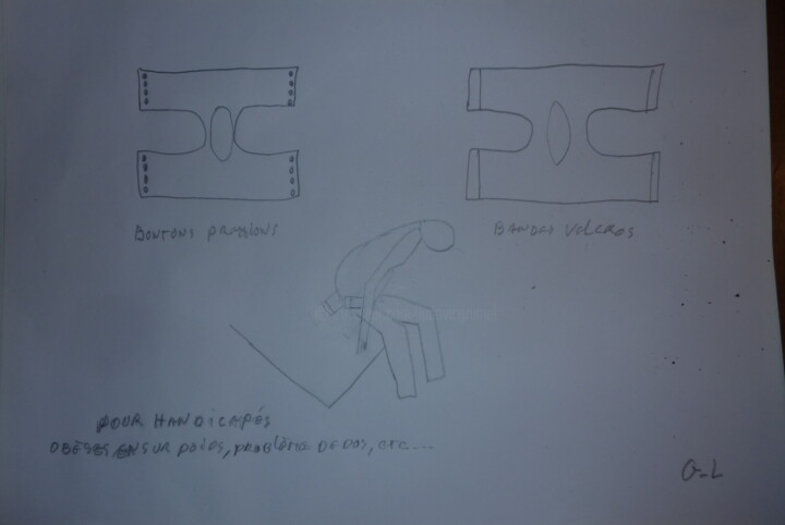 Drawing titled "culotte" by Ludovic Grumel, Original Artwork, Pencil