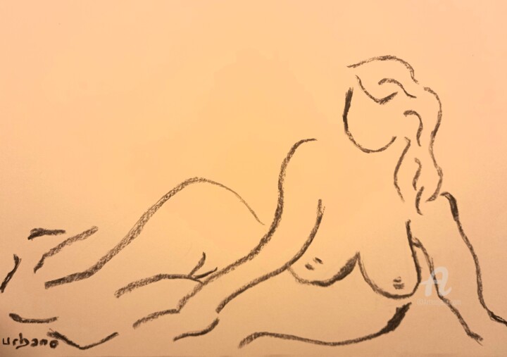 Allongée sous les draps 图画, 16.1x11.8 in