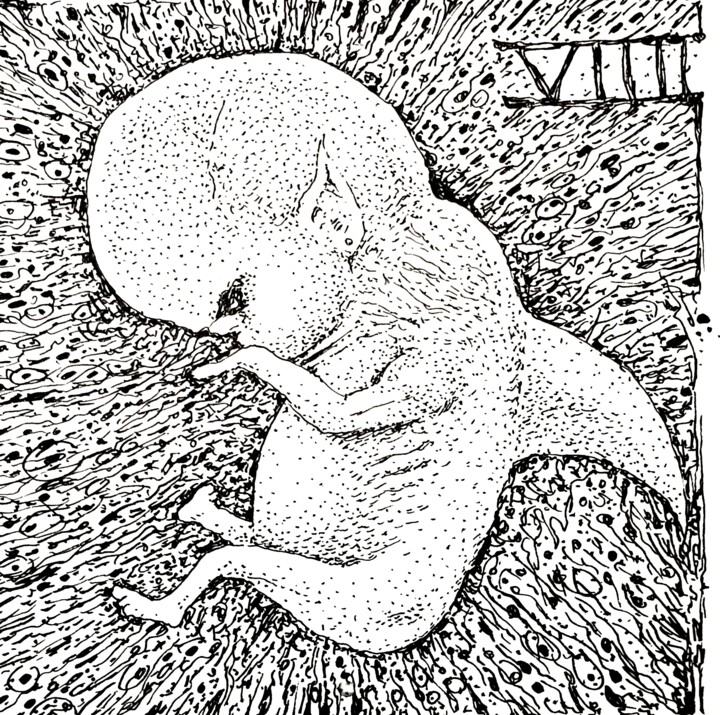 Drawing titled "Wrong 9" by Milto Sideris, Original Artwork, Gel pen