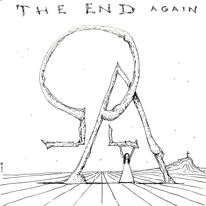 Drawing titled "The end...again" by Milto Sideris, Original Artwork, Gel pen