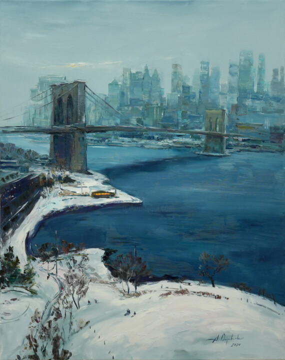 Brooklyn Bridge with a Winter Mood Картина, 47,2x37,4 in
