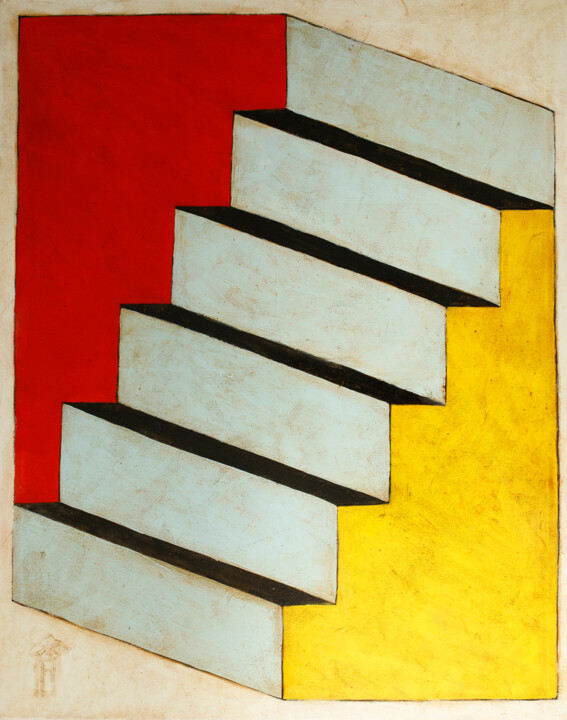 The ladder 绘画, 39.4x31.5 in