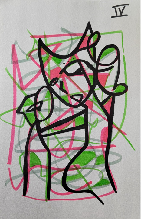 Rimanere incinta di una testa di cazzo 绘画, 9.1x5.1 in