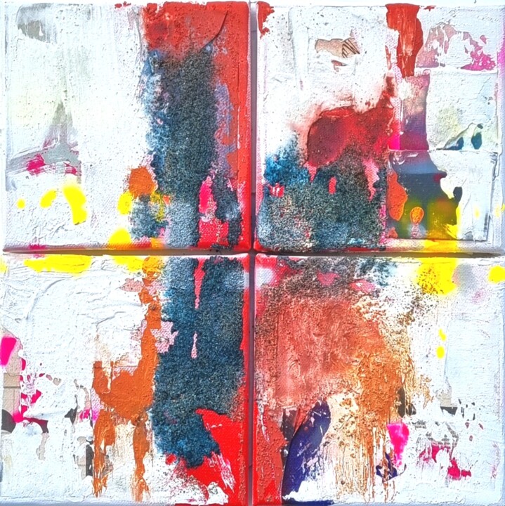 Lava 99 - quadrittico Painting, 15.8x15.8 in