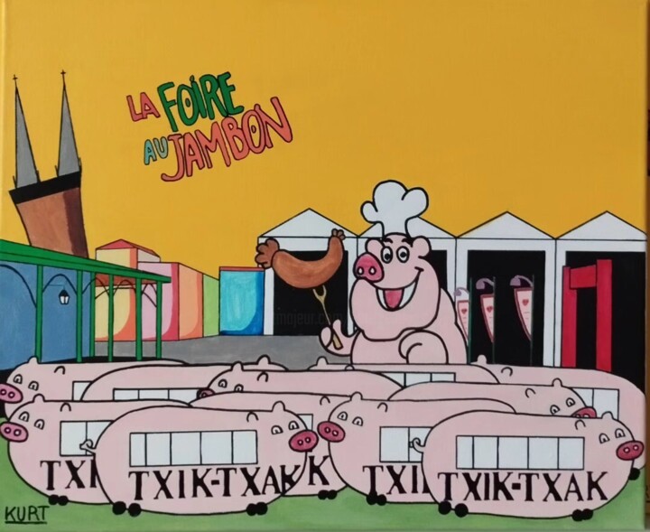Foire au jambon , Acte 4 绘画, 15.8x19.7 in
