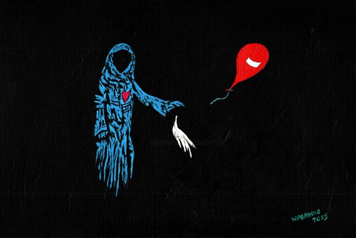 Peinture intitulée "Girl with balloon f…" par Wabyanko, Œuvre d'art originale, Acrylique