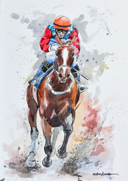 equestrian 3 绘画, 15.8x11.8 in