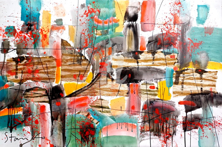 Rainy landscape-II 绘画, 31.5x47.2 in