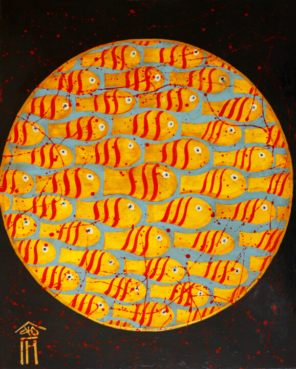 Fishes 1 绘画, 39.4x31.5 in